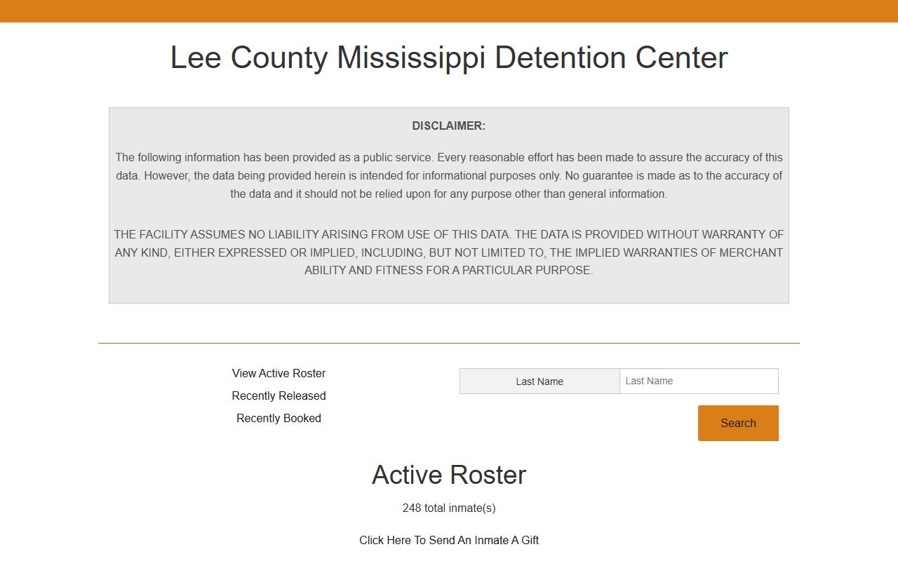 Lee County inmate records active roster search controls